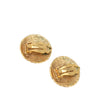Chanel CC Gold Plated Woven Round Clip On Earrings Secondhand