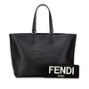 Fendi Embossed Leather Logo Tote Secondhand