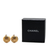 Chanel Gold Plated CC Round Clip On Earrings Secondhand