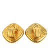 Chanel CC Gold Plated Square Clip On Earrings Secondhand