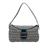 Fendi Zucchino Canvas Double Flap Shoulder Bag Secondhand