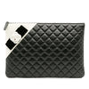 Chanel Large Quilted Lambskin Camellia O Case Clutch Secondhand