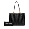 Saint Laurent Large Chevron Grain De Poudre Tribeca Shopping Tote Secondhand
