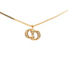Dior Gold Plated Strass CD Logo Pendant Necklace Secondhand