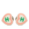 Chanel CC Resin Heart Clip On Earrings Secondhand