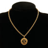 Chanel CC Gold Plated Medallion Sunburst Pendant Necklace Secondhand