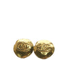 Chanel CC Gold Plated Round Clip On Earrings Secondhand