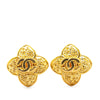 Chanel Gold Plated CC Clover Clip On Earrings Secondhand