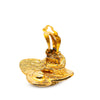 Secondhand Chanel Gold Plated CC Clover Clip On Earrings