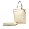 LOEWE Linen Embossed Calfskin Anagram Shopper Tote Secondhand