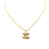 Chanel Gold Plated CC Quilted Pendant Necklace Secondhand