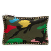 Secondhand Valentino Nylon Rockstud Camouflage Zip Clutch