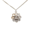 Chanel CC Brass Strass Flower Pendant Necklace Secondhand