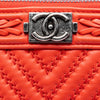 Chanel Large Chevron Lambskin Double Stitch Boy O Case Clutch Secondhand