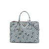 Prada Medium Saffiano Lux Galleria Floral Print Double Zip Satchel Secondhand