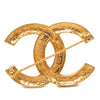 Chanel CC Gold Plated Strass Brooch Secondhand
