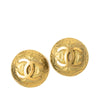 Secondhand Chanel CC Gold Plated Round Clip On Earrings