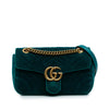 Secondhand Gucci Small GG Marmont Matelasse Velvet Flap Crossbody