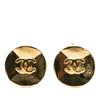 Chanel CC Gold Plated Button Clip on Earrings Secondhand