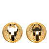 Chanel CC Gold Plated Button Clip on Earrings Secondhand