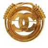 Chanel Gold Plated CC Brooch Secondhand