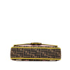 Fendi Zucca Embroidered Canvas Floral Baguette Satchel Secondhand