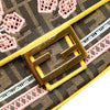 Fendi Zucca Embroidered Canvas Floral Baguette Satchel Secondhand