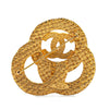 Chanel Gold Plated CC Triple Circle Brooch Secondhand