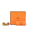 Hermès Leather and Gold Plated Chaine d Ancre Cuff Bracelet Secondhand