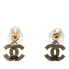 Chanel CC Gold Plated Faux Pearl Rope Drop Push Back Earrings Secondhand