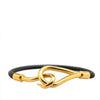 Hermès Gold Plated and Leather Jumbo Hook Bracelet Secondhand