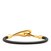 Hermès Gold Plated and Leather Jumbo Hook Bracelet Secondhand