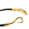 Hermès Gold Plated and Leather Jumbo Hook Bracelet Secondhand