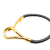 Hermès Gold Plated and Leather Jumbo Hook Bracelet Secondhand