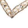 Chanel CC Gold Plated Rhinestone Faux Pearl Chain Choker Necklace Secondhand