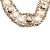 Chanel CC Gold Plated Rhinestone Faux Pearl Chain Choker Necklace Secondhand