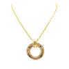 Chanel Gold Plated Circle Logo Pendant Necklace Secondhand