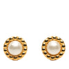 Chanel Gold Plated Faux Pearl Clip On Earrings Secondhand