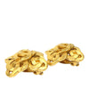Chanel CC Gold Plated Diamond Clip On Earrings Secondhand