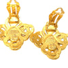 Chanel CC Gold Plated Diamond Clip On Earrings Secondhand