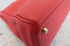 Secondhand Hermes Kelly Handbag Red Clemence with Gold Hardware
