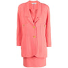 Secondhand Chanel Salmon Pink Wool Dress Suit - '80s