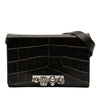 Secondhand Alexander McQueen Mini Croc Embossed Skull Jeweled Crossbody