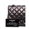 Chanel Metallic Grey Quilted Leather Shoulder Bag - 2000s Second hand