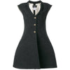 Chanel Dark Grey Overcoat Dress - 2000s Second hand