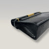 Secondhand Saint Laurent Manhattan Medium Croc-Embossed Leather Shoulder Bag in Dark Green with Gold Hardware-'20s
