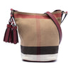 Secondhand Burberry Mini Mega Check Canvas Ashby Tassel Bucket Bag