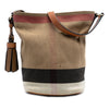 Secondhand Burberry Mini Mega Check Canvas Ashby Tassel Bucket Bag