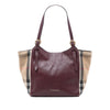 Secondhand Burberry Small Derby Calfskin and House Check Canvas Canterbury Tote
