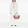 Burberry Small Haymarket Check Coated Canvas and Calfskin Canterbury Tote Secondhand